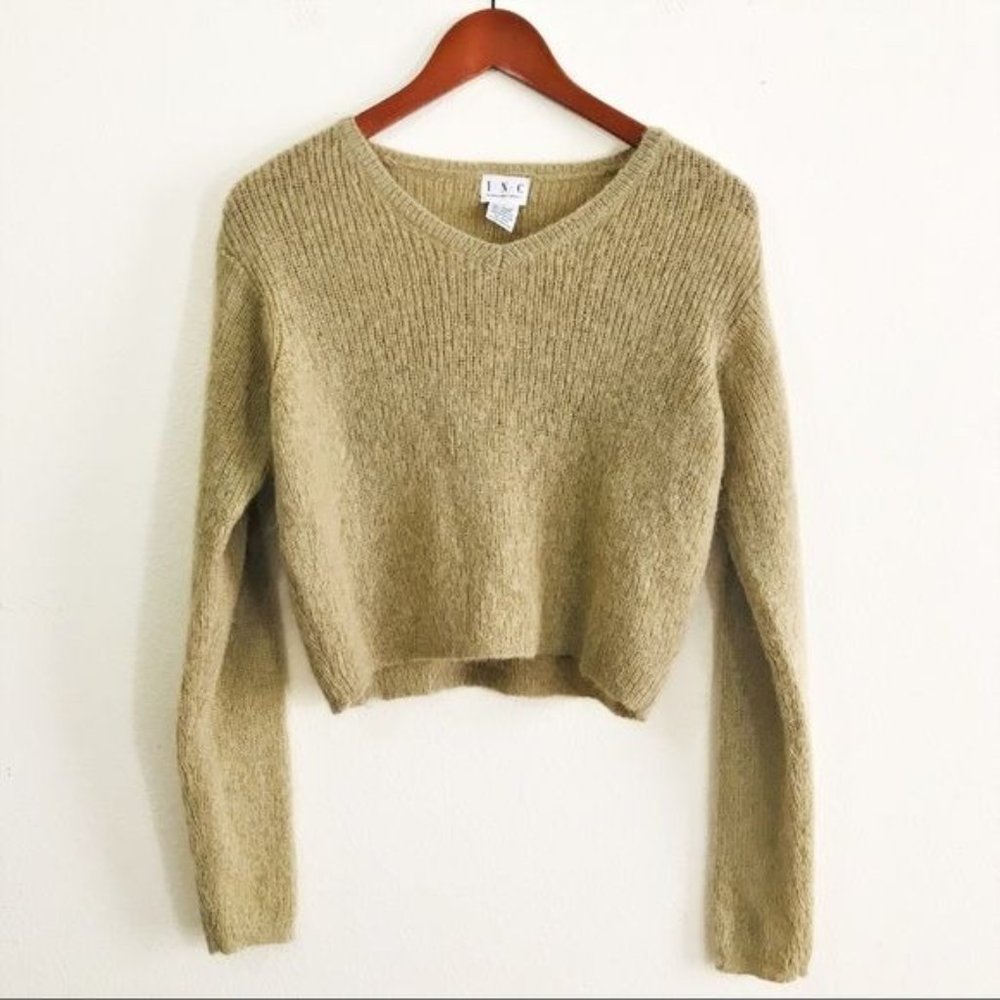 INC International Concepts Cropped Mohair Knit Sweater Size Small